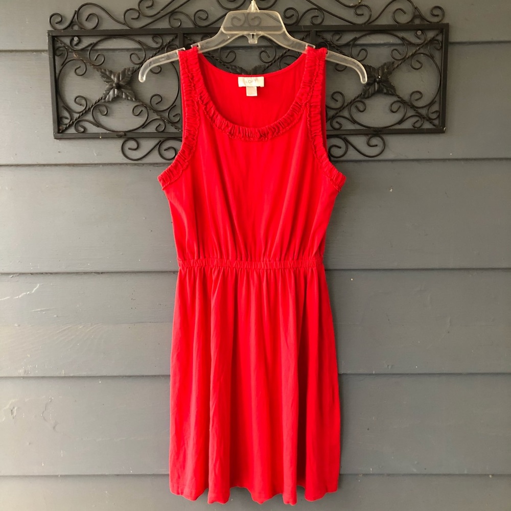 Red LOFT Sleeveless Dress S - Picture 1 of 2